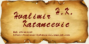 Hvalimir Katančević vizit kartica